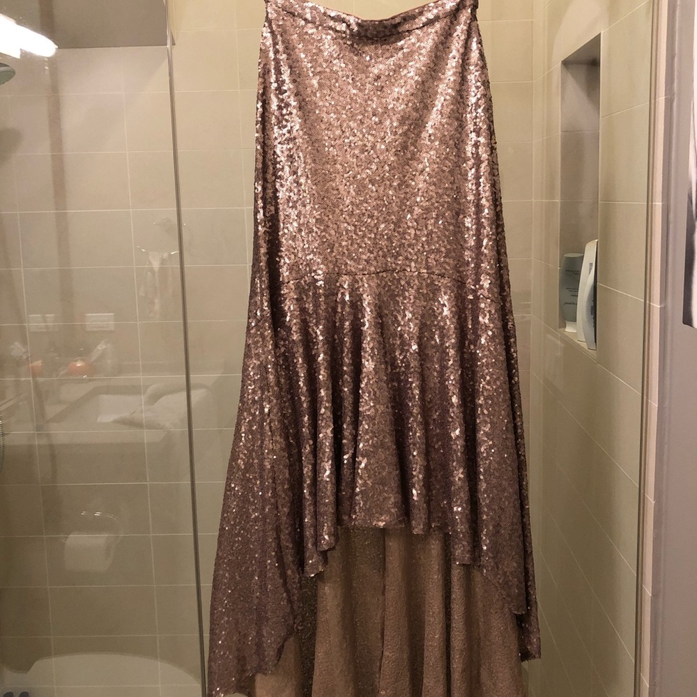 Sequin High to Low Skirt